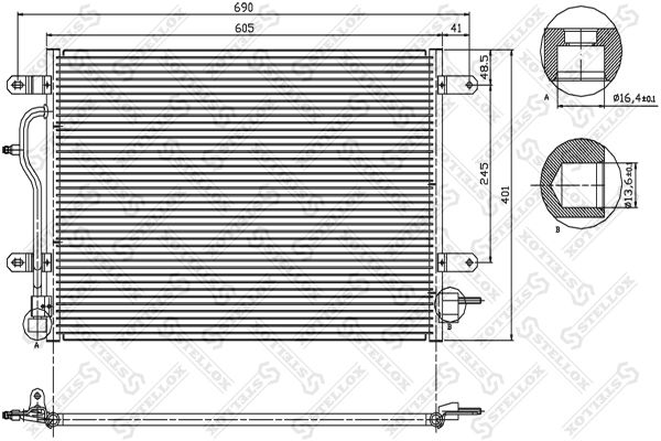 STELLOX Lauhdutin, ilmastointilaite 10-45071-SX