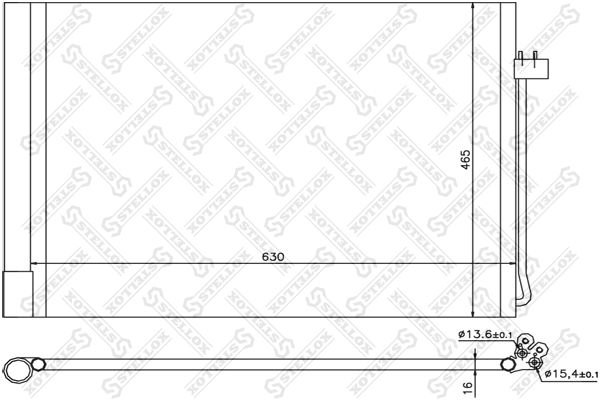 STELLOX Lauhdutin, ilmastointilaite 10-45078-SX