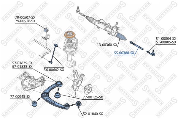 STELLOX Raidetangon pää, suora 55-00388-SX