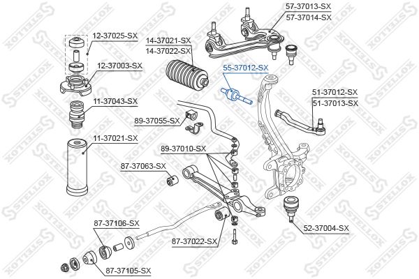 STELLOX Raidetangon pää, suora 55-37012-SX