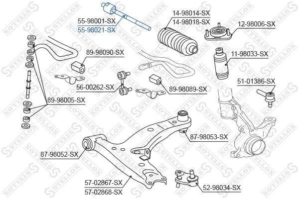 STELLOX Raidetangon pää, suora 55-98021-SX