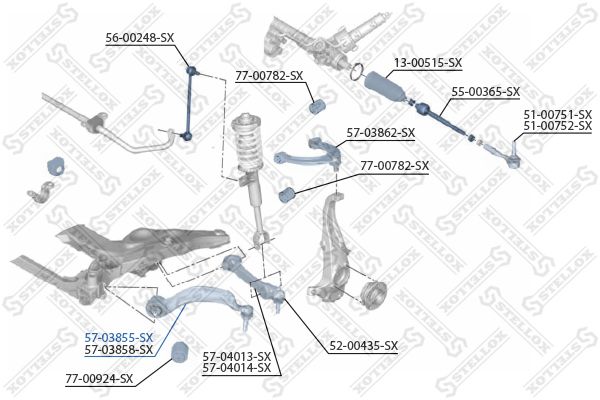 STELLOX Tukivarsi, pyöräntuenta 57-03855-SX