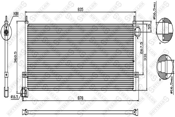 STELLOX Lauhdutin, ilmastointilaite 87-28001-SX