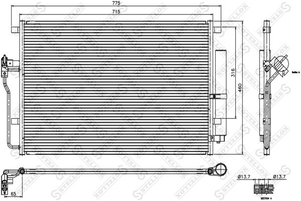 STELLOX Lauhdutin, ilmastointilaite 87-28002-SX