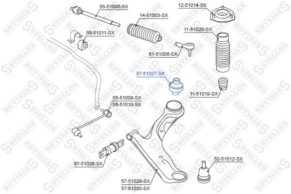 STELLOX Tukivarren hela 87-51027-SX