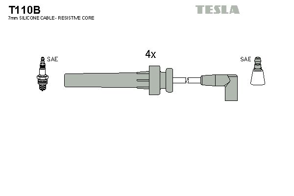 TESLA Sytytysjohtosarja T110B