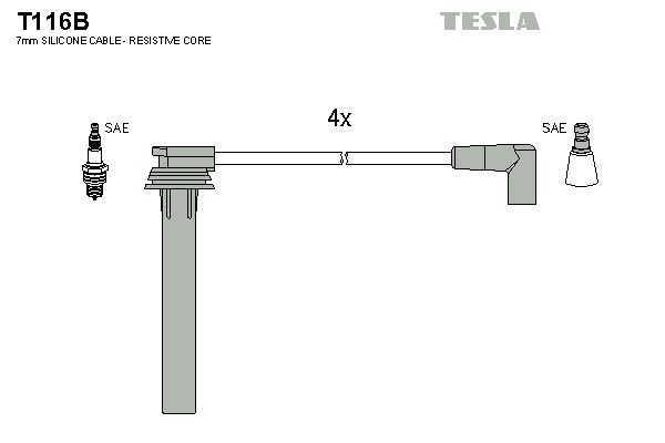 TESLA Sytytysjohtosarja T116B