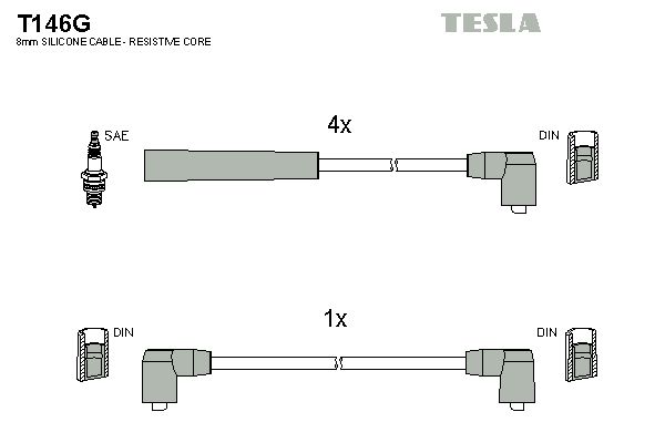 TESLA Sytytysjohtosarja T146G