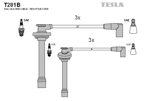 TESLA Sytytysjohtosarja T281B