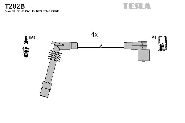 TESLA Sytytysjohtosarja T282B