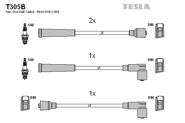 TESLA Sytytysjohtosarja T305B