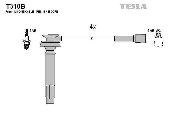 TESLA Sytytysjohtosarja T310B