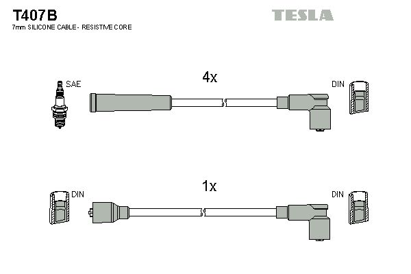 TESLA Sytytysjohtosarja T407B