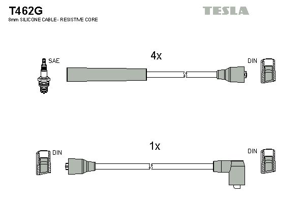 TESLA Sytytysjohtosarja T462G