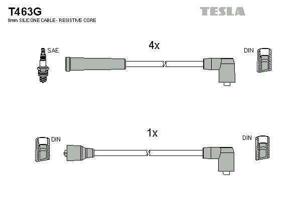 TESLA Sytytysjohtosarja T463G