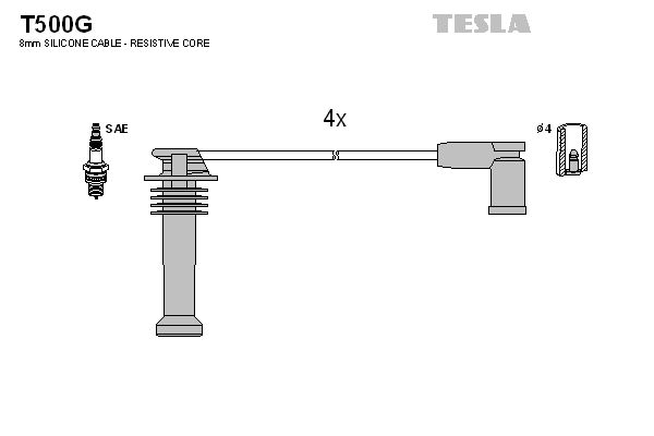 TESLA Sytytysjohtosarja T500G