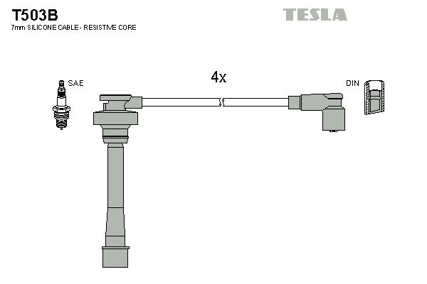 TESLA Sytytysjohtosarja T503B