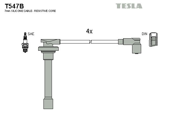 TESLA Sytytysjohtosarja T547B