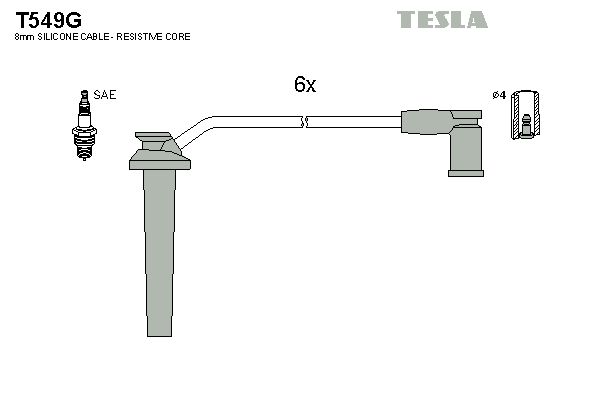 TESLA Sytytysjohtosarja T549G