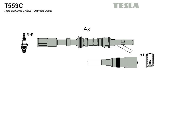 TESLA Sytytysjohtosarja T559C