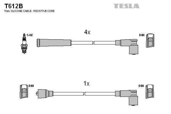 TESLA Sytytysjohtosarja T612B