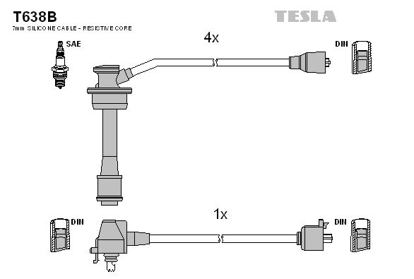 TESLA Sytytysjohtosarja T638B