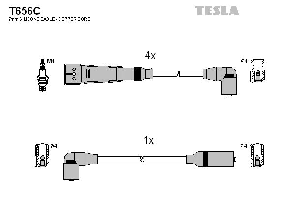 TESLA Sytytysjohtosarja T656C