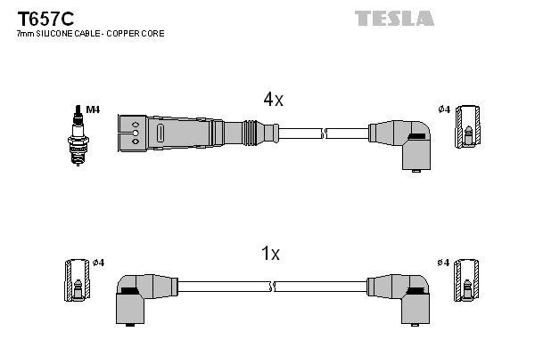 TESLA Sytytysjohtosarja T657C