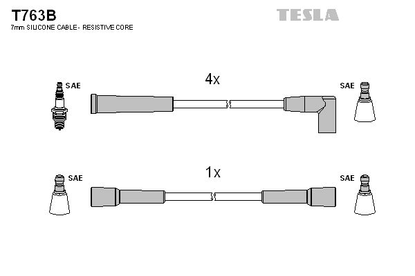 TESLA Sytytysjohtosarja T763B