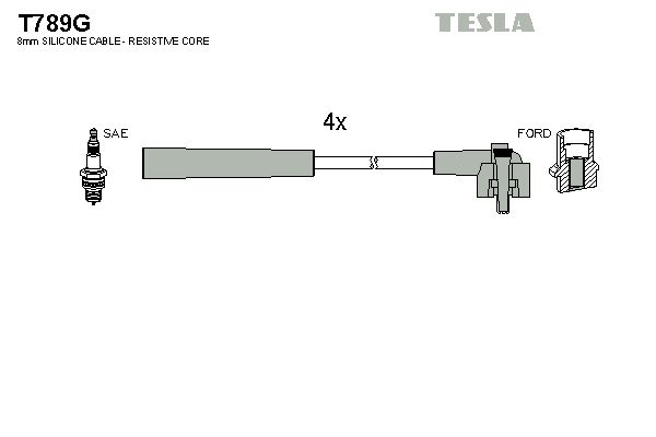 TESLA Sytytysjohtosarja T789G