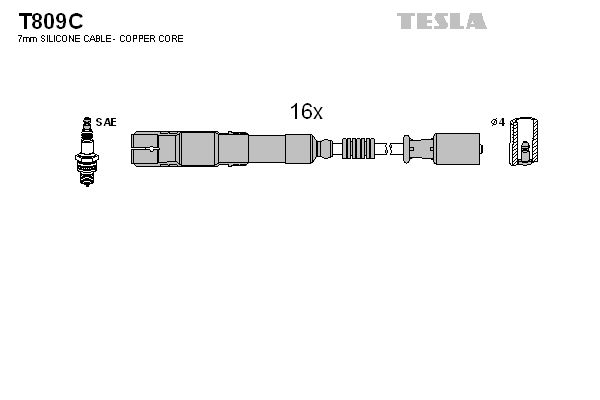 TESLA Sytytysjohtosarja T809C