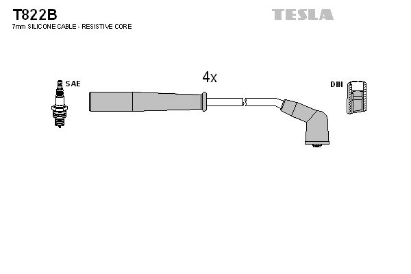 TESLA Sytytysjohtosarja T822B