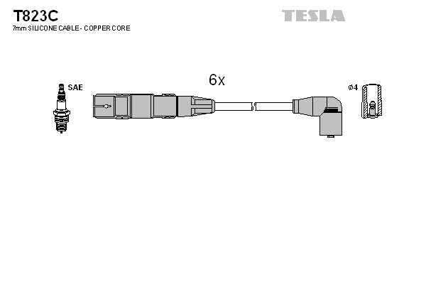 TESLA Sytytysjohtosarja T823C