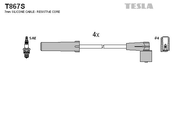 TESLA Sytytysjohtosarja T867S