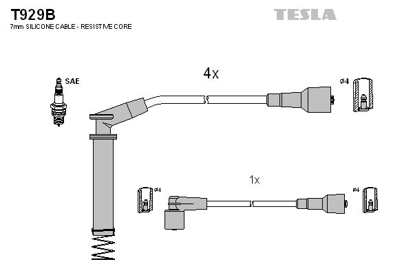 TESLA Sytytysjohtosarja T929B