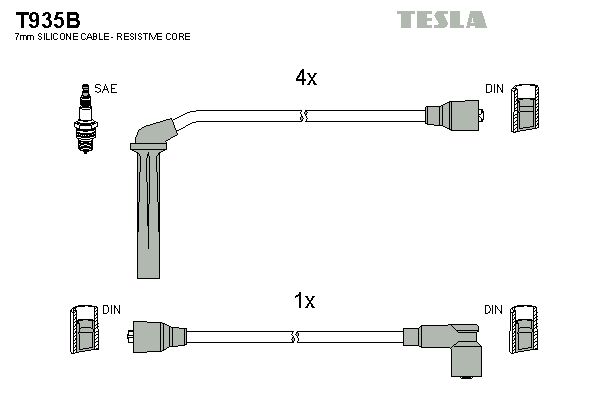 TESLA Sytytysjohtosarja T935B