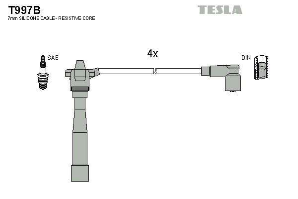 TESLA Sytytysjohtosarja T997B