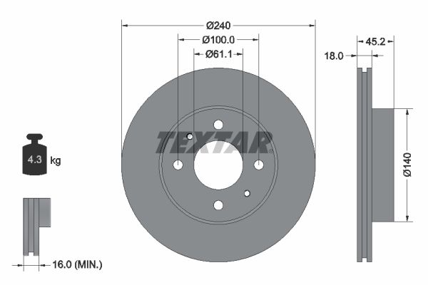 TEXTAR Jarrulevy 92063200