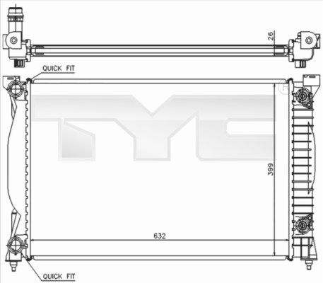 TYC Jäähdytin,moottorin jäähdytys 702-0014