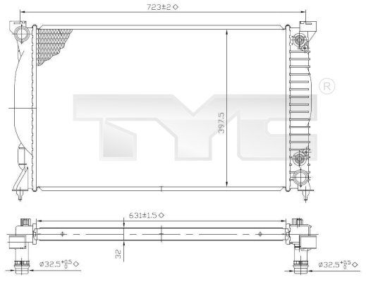 TYC Jäähdytin,moottorin jäähdytys 702-0022