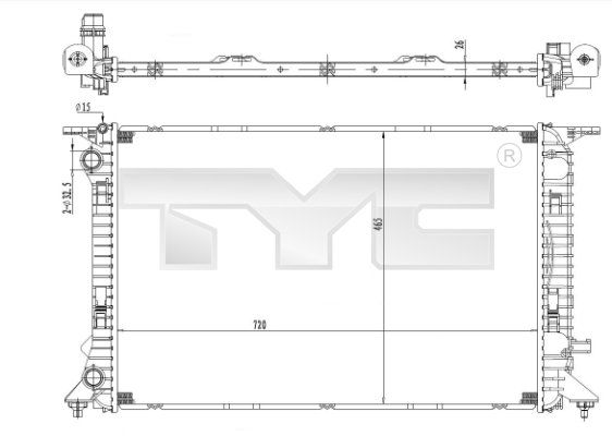 TYC Jäähdytin,moottorin jäähdytys 702-0036