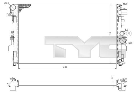 TYC Jäähdytin,moottorin jäähdytys 721-0011