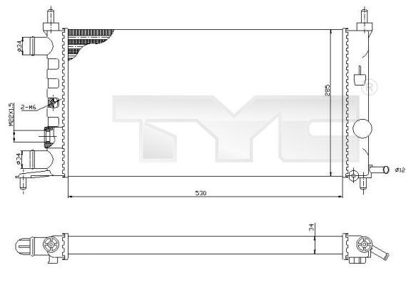 TYC Jäähdytin,moottorin jäähdytys 725-0025-R