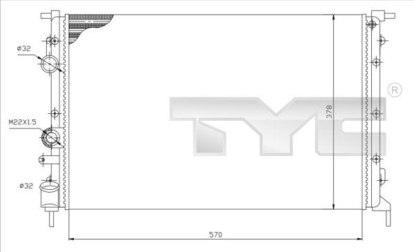 TYC Jäähdytin,moottorin jäähdytys 728-0027