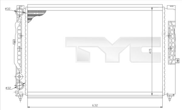 TYC Jäähdytin,moottorin jäähdytys 737-0007