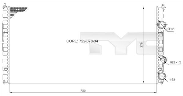 TYC Jäähdytin,moottorin jäähdytys 737-0021