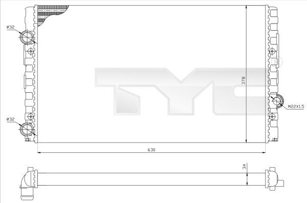 TYC Jäähdytin,moottorin jäähdytys 737-0051-R