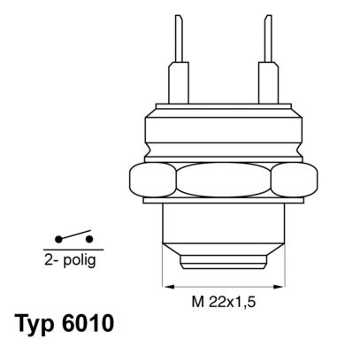 WAHLER Lämpökytkin, jäähdyttimen puhallin 6010.70D