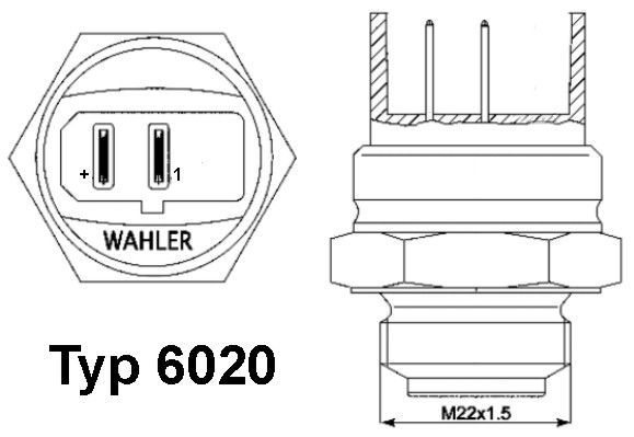 WAHLER Lämpökytkin, jäähdyttimen puhallin 6020.92D
