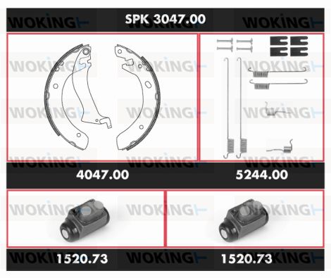 WOKING Jarrukenkäsarja, rumpujarru SPK 3047.00